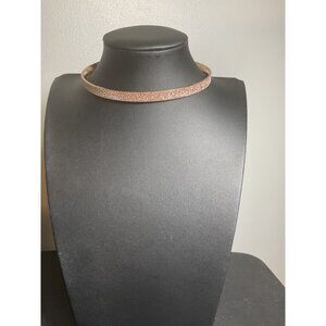 Clairs Rose Gold Tone Sparkling Choker Necklace Adjustable Lobster Clasp